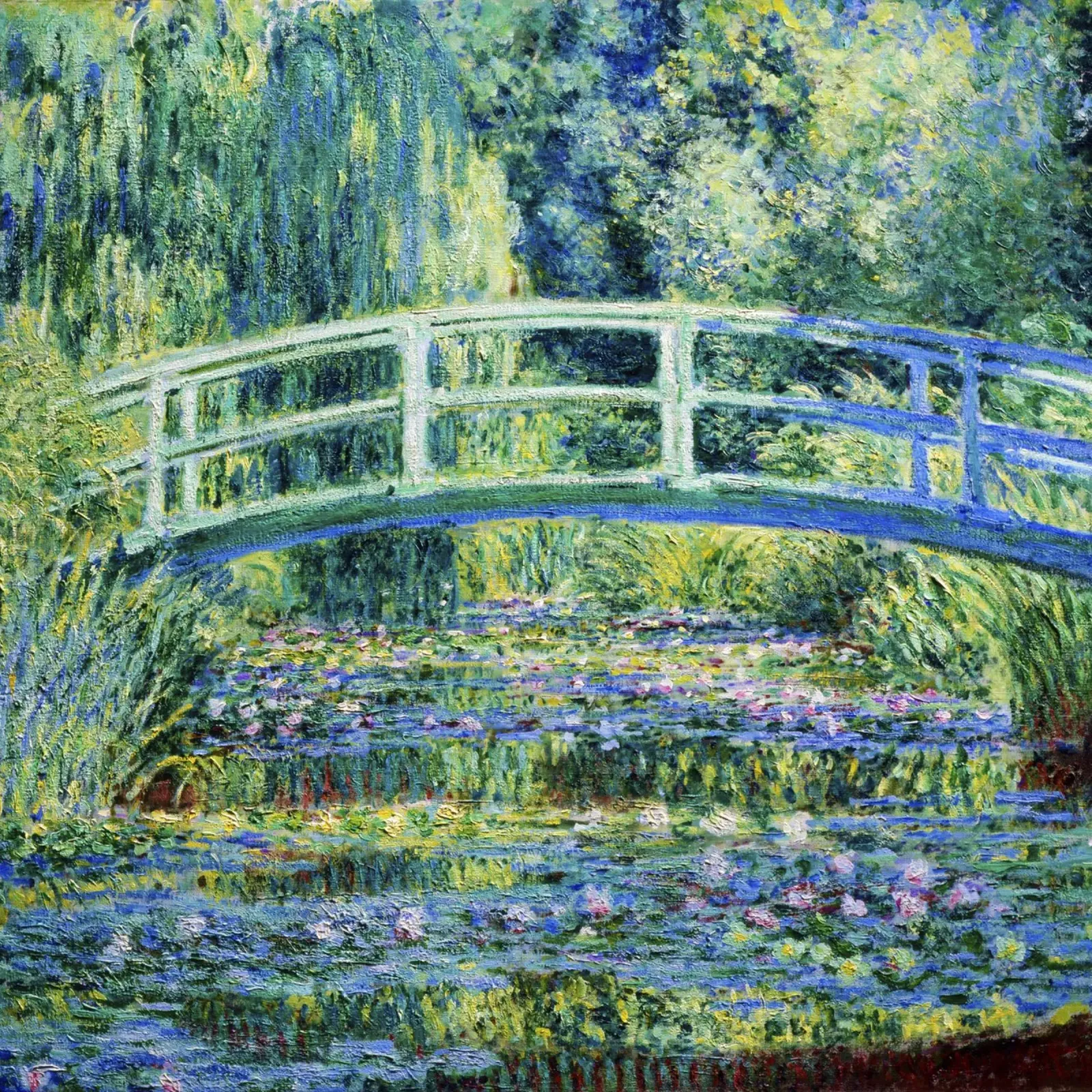 Ninfee e ponte giapponese di Claude Monet (1899) tela con Cornice a cassetta da Chérie Prints