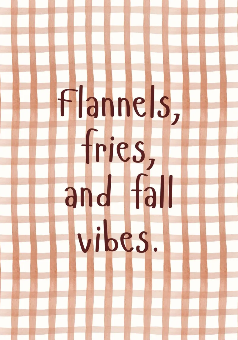 "Flannels, Fries, and Fall Vibes" Quote canvas with Floater frame by vintagepod