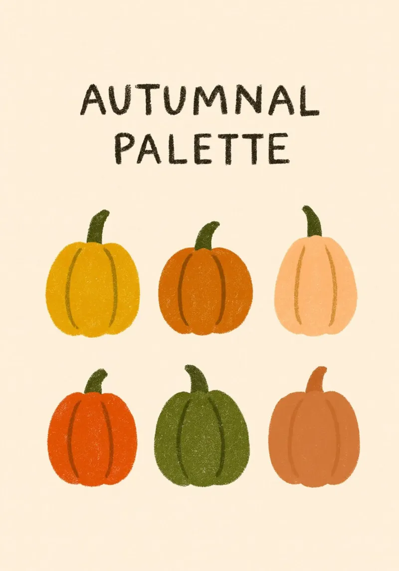 Palette di zucche autunnali - Accogliente arte autunnale tela con Cornice a cassetta da vintagepod
