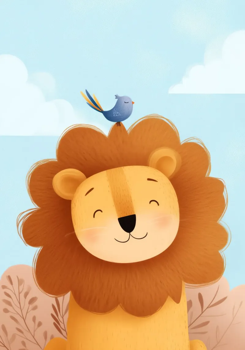 Lion & Little Bird poster con telaio in plastica da Kiara