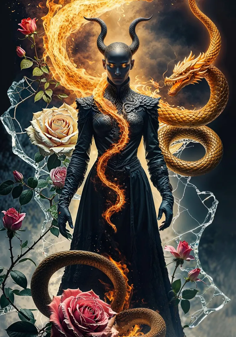 Horned Fire Demon poster da nabakumov