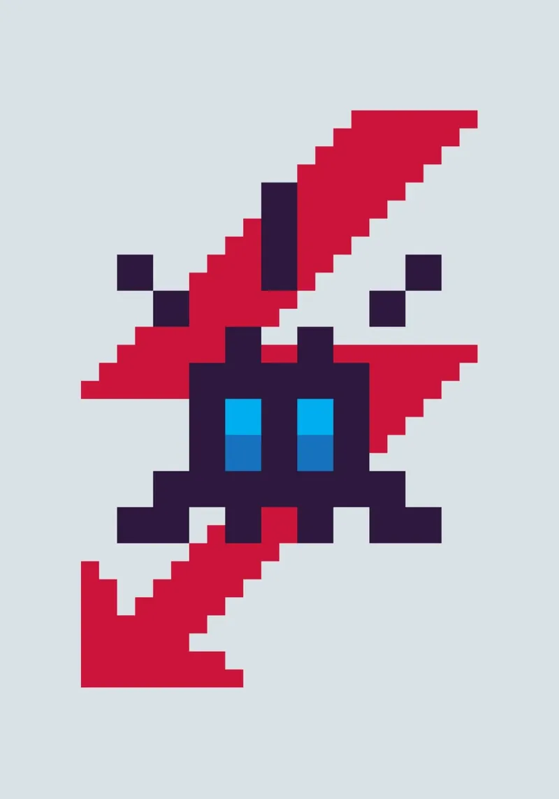 Pixel Space Invader tela con Cornice a cassetta da nabakumov