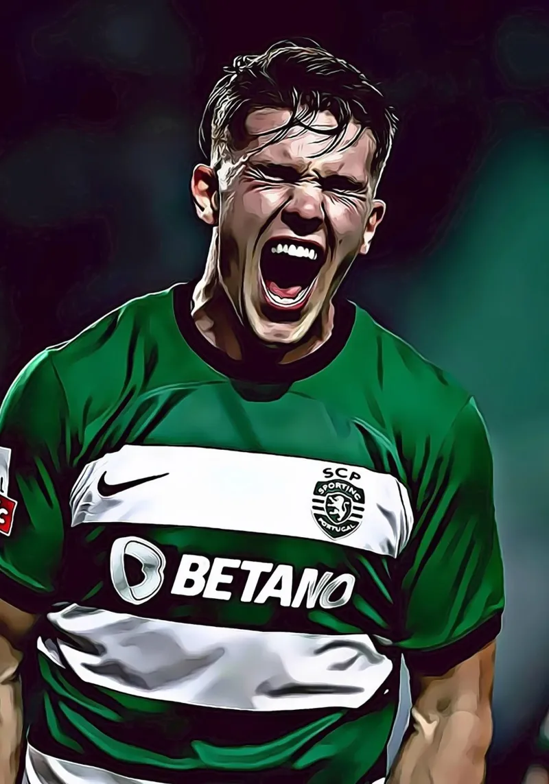 Poster digitale della celebrazione del gol dello Sporting Lisbona di Gyökeres poster da ArdanART