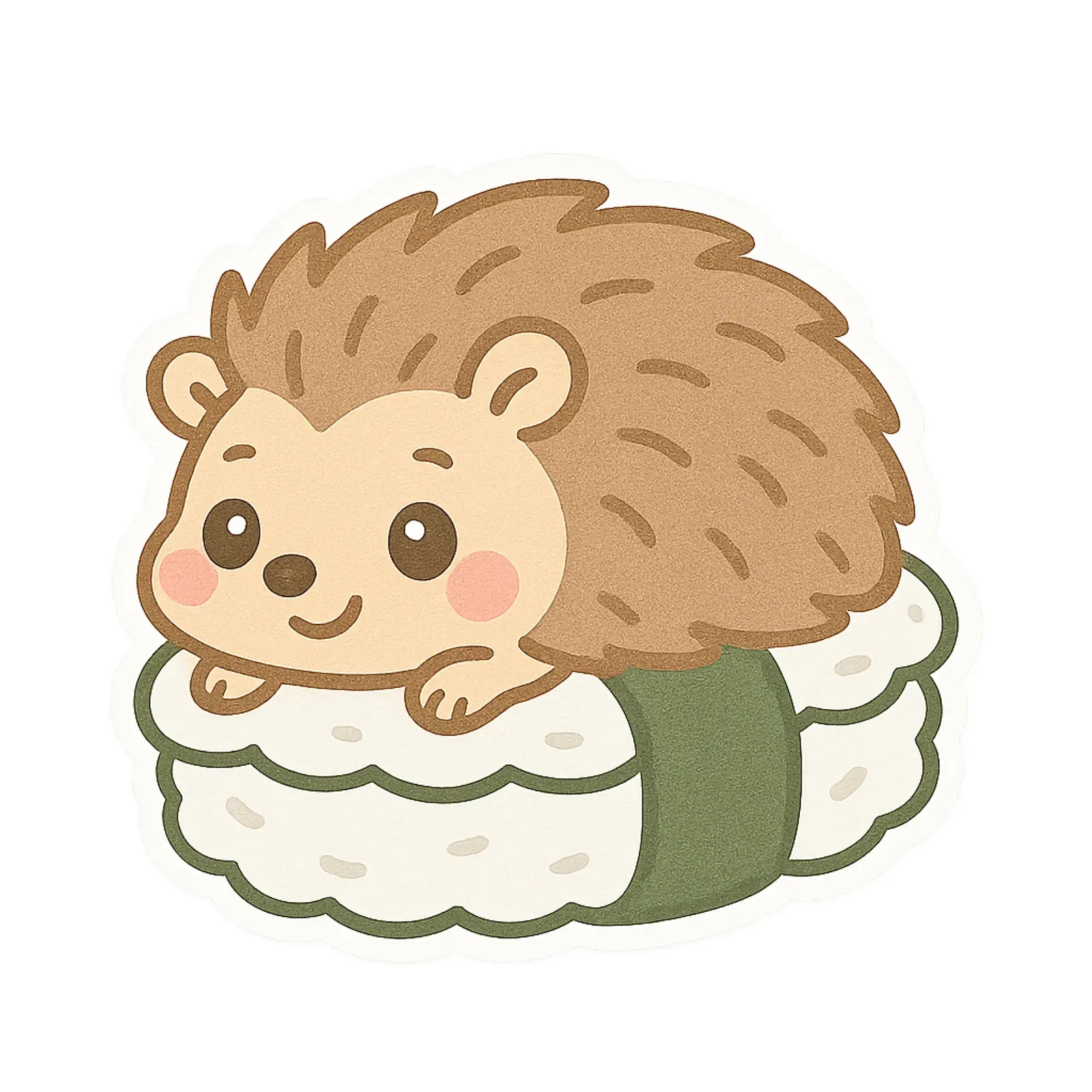Sticker Igel Sushi Kawaii - Süß und originell Leinwand mit Schattenfugenrahmen von So Cute Land - Affiches et posters