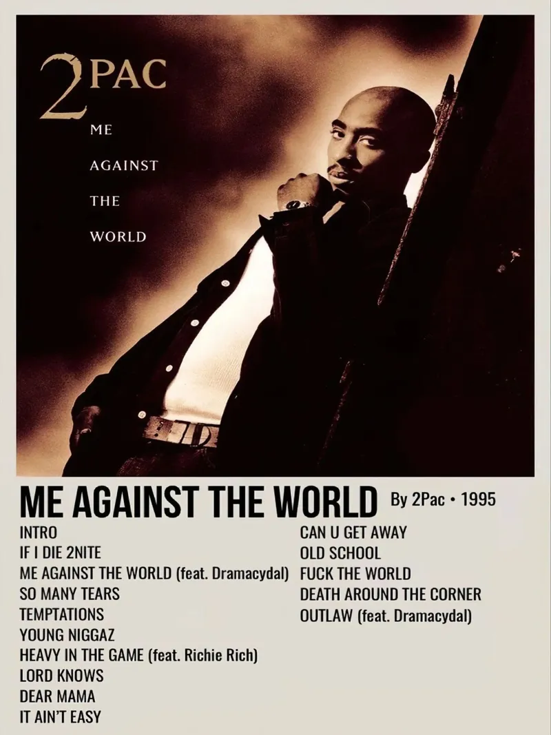2Pac Me Againt The World poster con telaio in plastica da Roronoa7