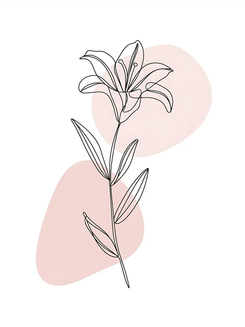 Fleur de Lys minimalista in linea continua tela con Cornice a cassetta da Plain Thoughts