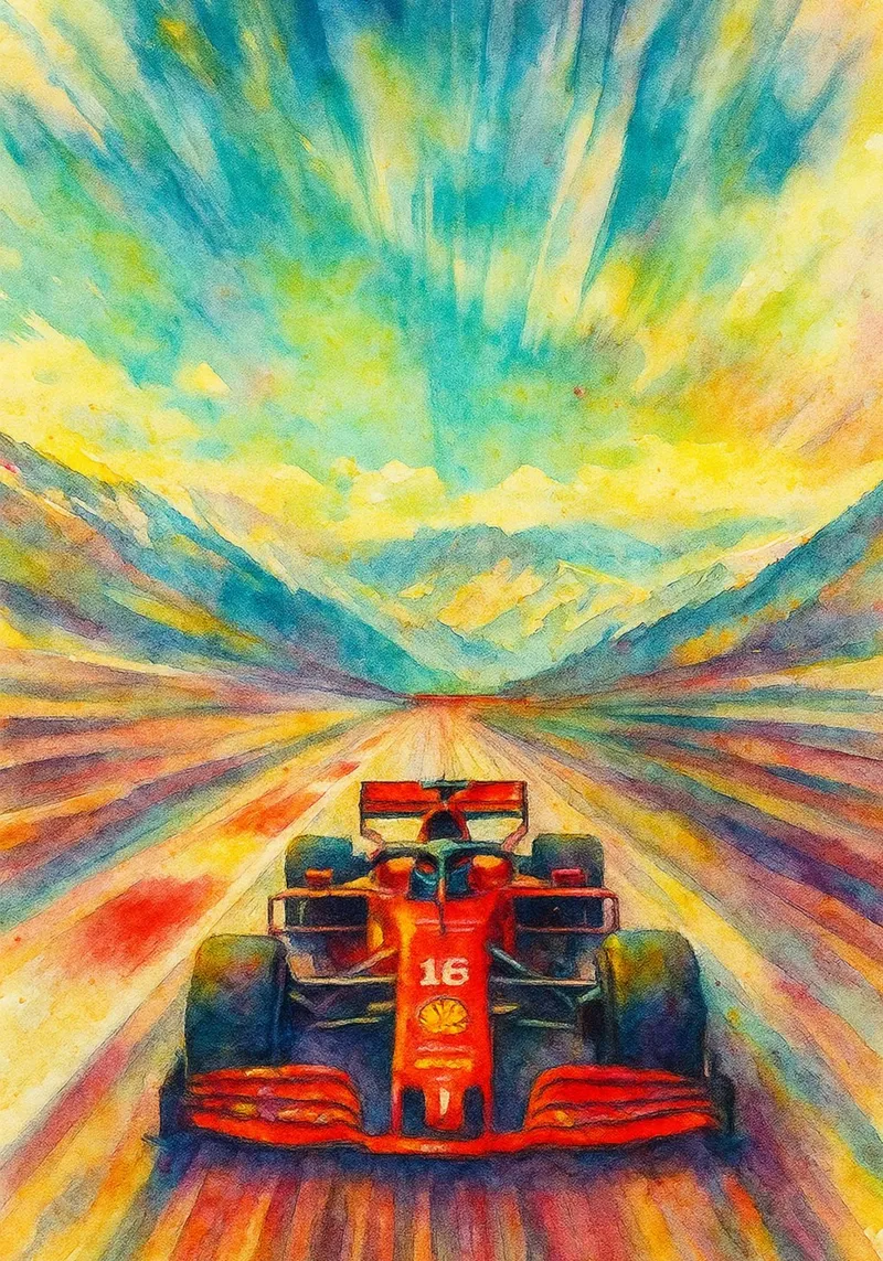 fórmula uno deporte dibujo painitng lienzo con Marco flotante de toolips