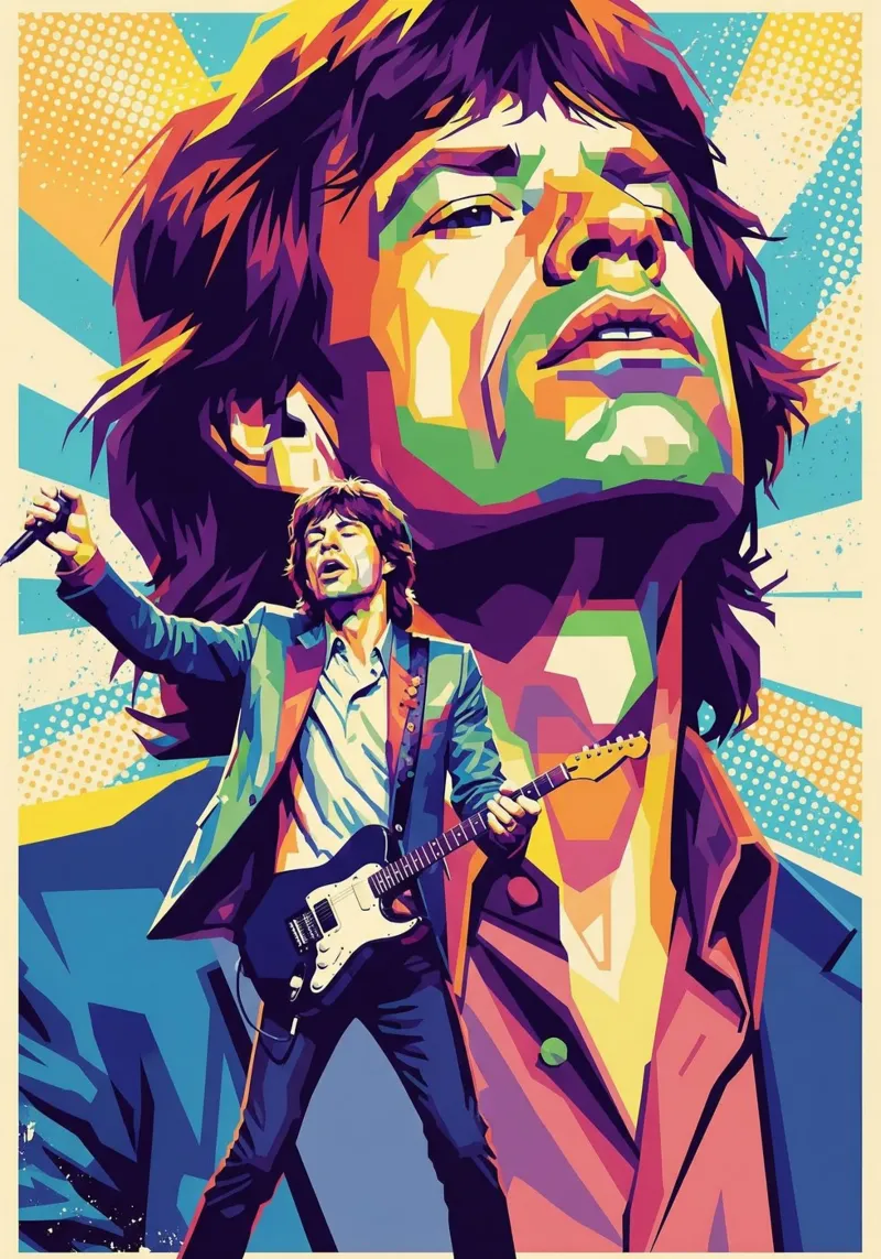 Mick Jagger - Los Rolling Stones poster de Hantamrata