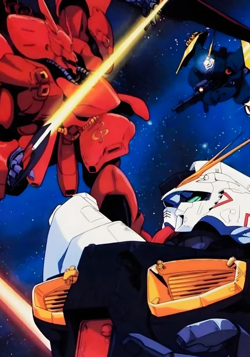 Battle mecha robots Gundam carta hahnemühle da Low poly art