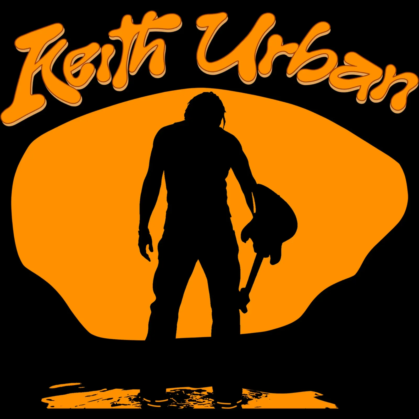 Pop in grungestijl - Keith Urban canvas met Baklijst van grass.studio_