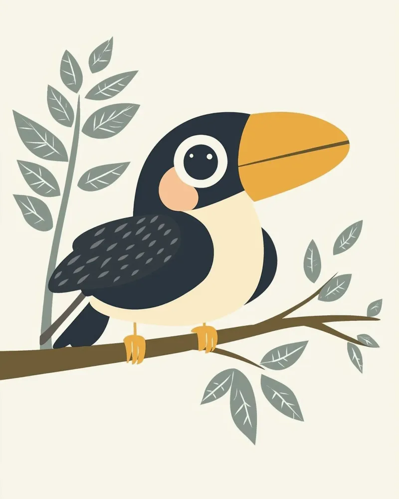 Tucano stravagante poster con telaio in alluminio da Happy Littles