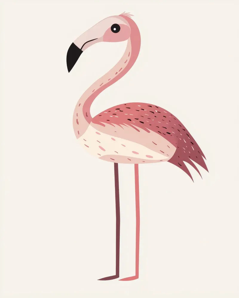 Flamingo canvas met Baklijst van Happy Littles