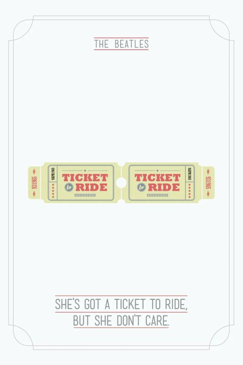 She's Got a Ticket to Ride canvas met Baklijst van Rahma Projekt