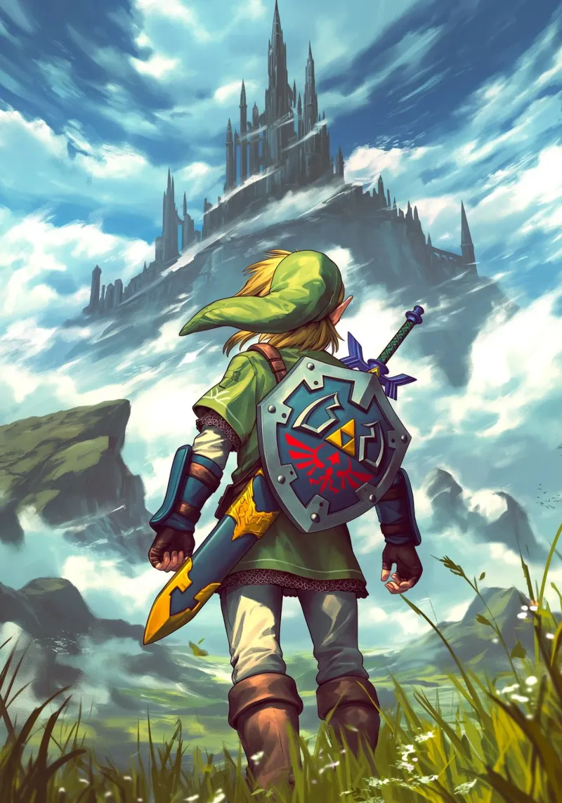 Link di The Legend of Zelda poster con telaio in plastica da Stellar Creative