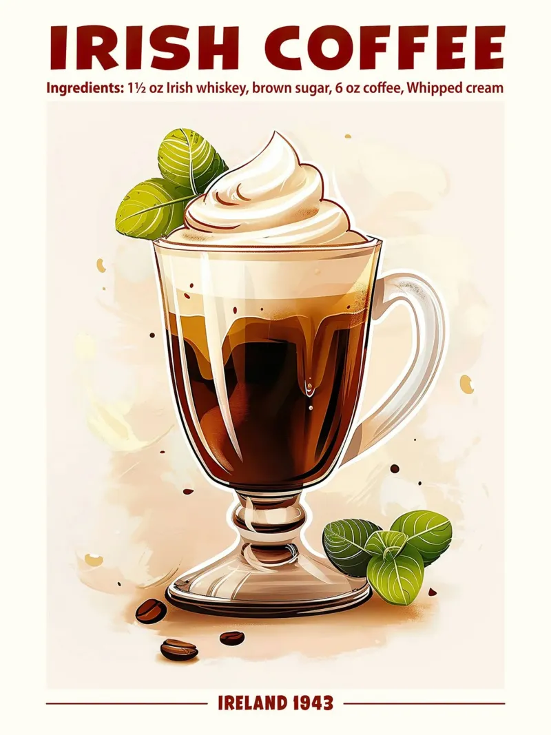 Irish Coffee, Ireland 1943 tela con Cornice a cassetta da janetlynn