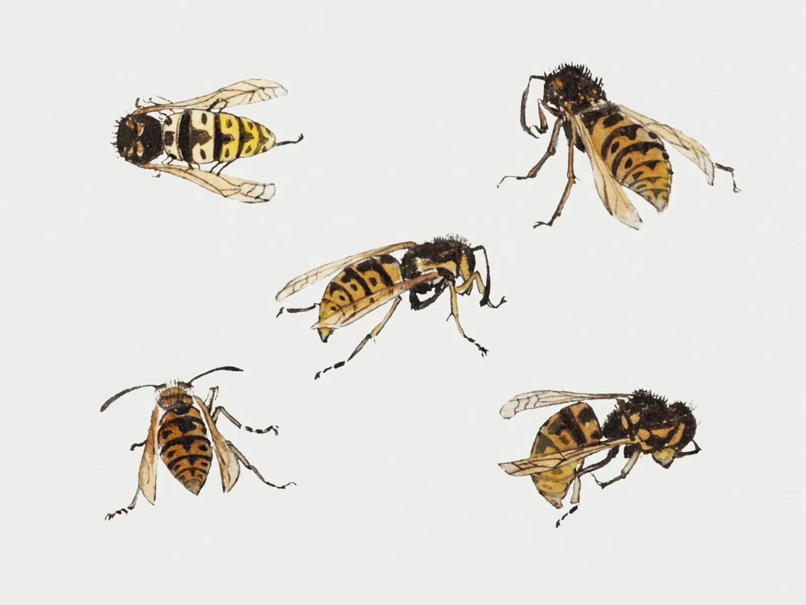 Studies of wasps tela con Cornice a cassetta da vintageshop