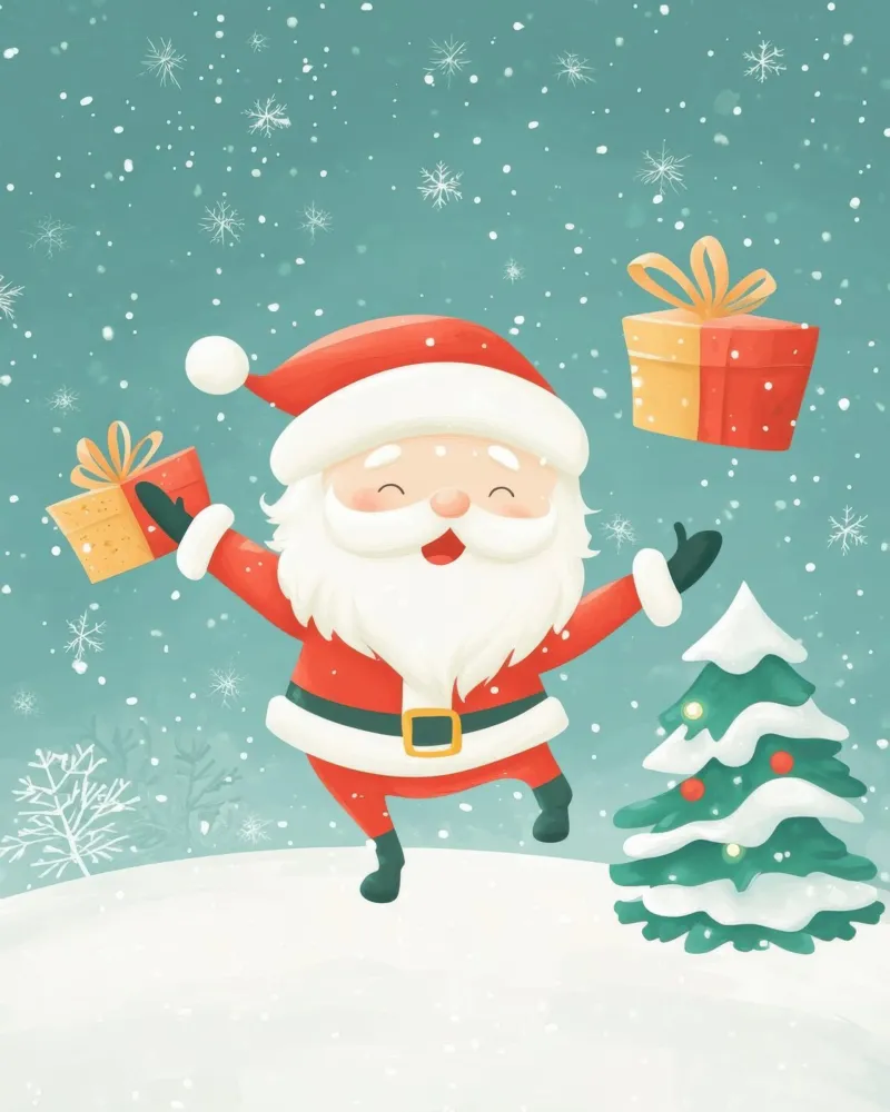 Babbo Natale stravagante poster da Happy Littles