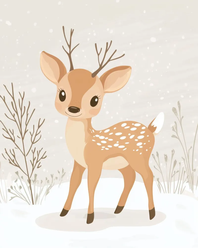 Whimsical Fawn canvas with Floater frame by Happy Littles