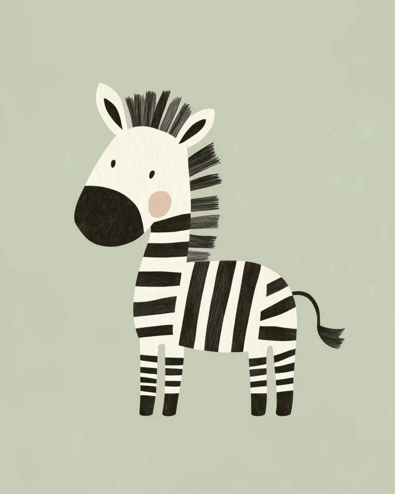 Zebra stravagante poster con telaio in legno da Happy Littles