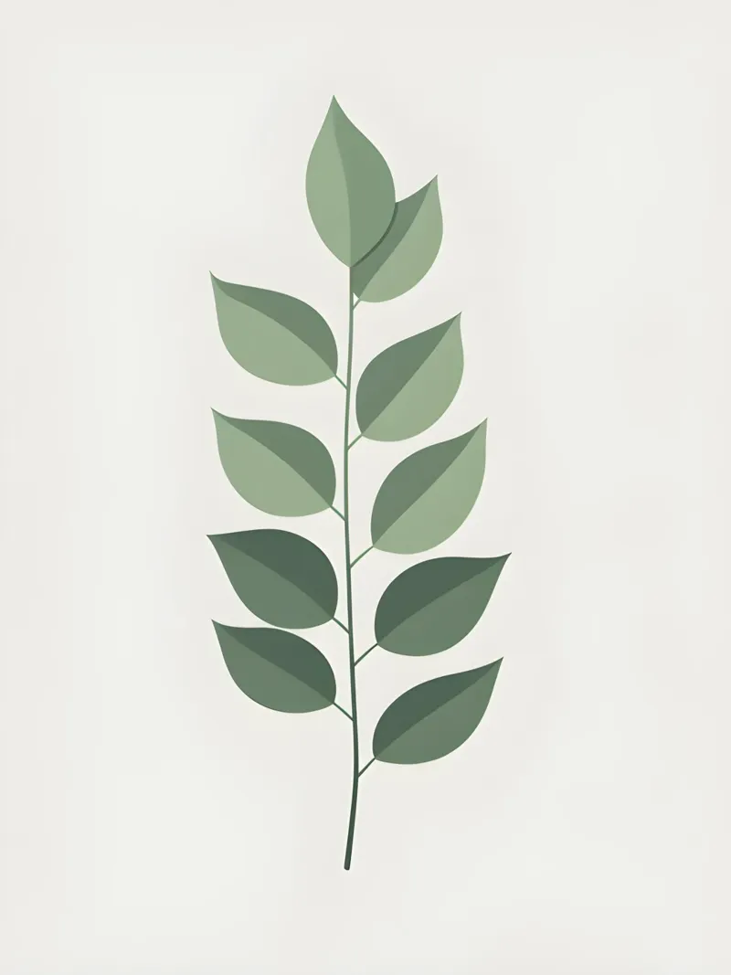 Enkel eucalyptusblad silhouet canvas met Baklijst van Botanical Gallery