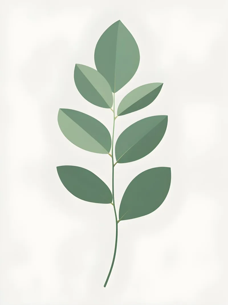 Sagoma di una singola foglia di eucalipto poster da Botanical Gallery