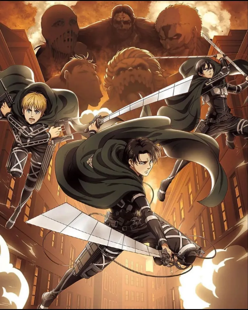 Kapitein Hero Attack Titan Classic canvas met Baklijst van mannys_artt