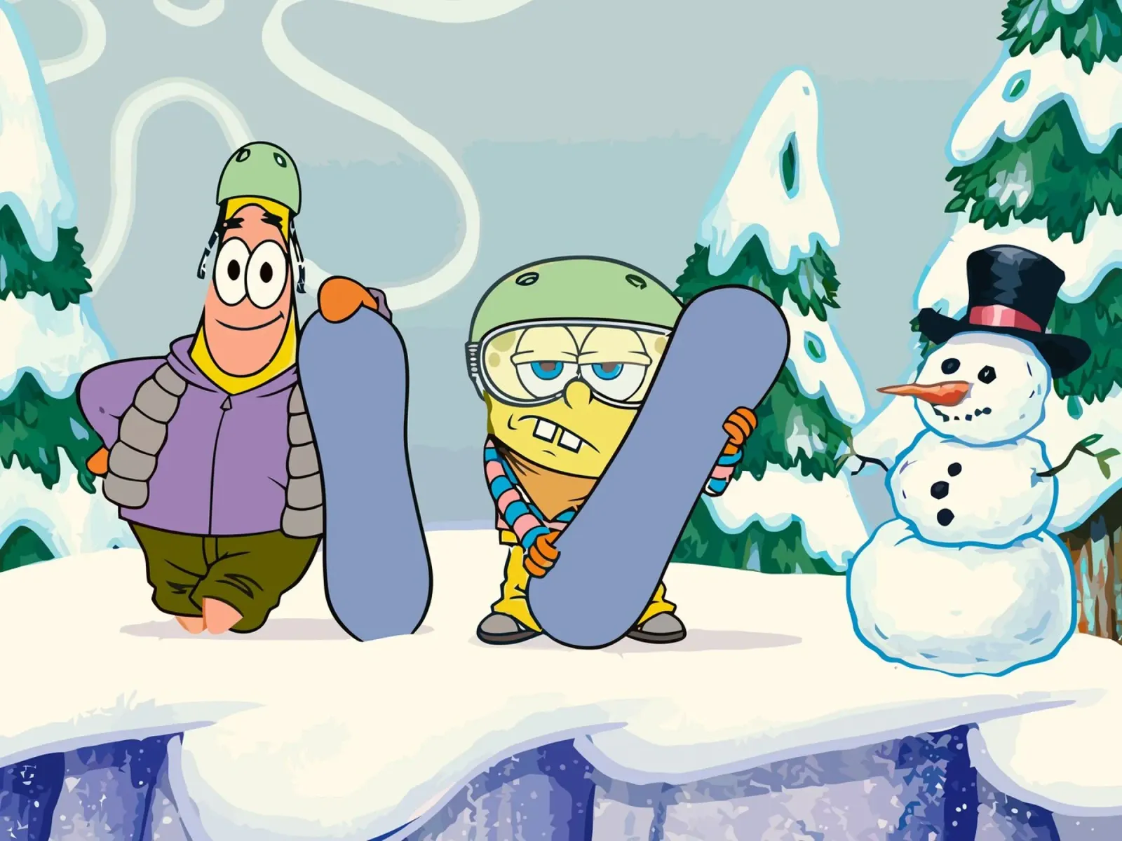 Spongebob and Patrick playing sky tela con Cornice a cassetta da Dumery Art