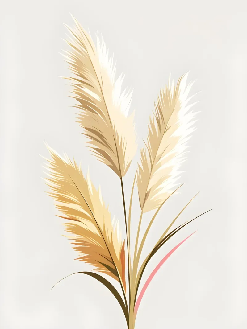 Pampas Grass canvas with Floater frame by Botanical Gallery