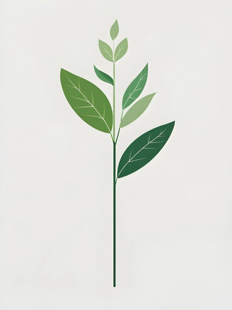 Stelo di pianta minimalista tela con Cornice a cassetta da Botanical Gallery