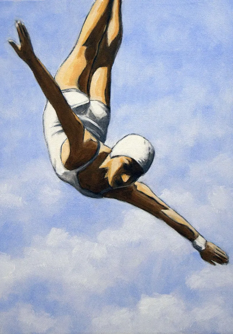 Tuffo tra le nuvole II - Sarah Morrissette tela con Cornice a cassetta da Rachelwhell