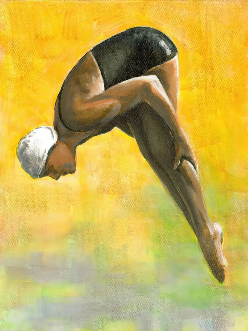 Duiker op geel - Sarah Morrissette canvas met Baklijst van Rachelwhell