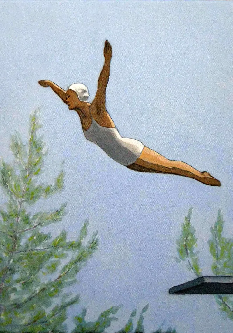 Tuffo con alberi - Sarah Morrissette poster con telaio in plastica da Rachelwhell