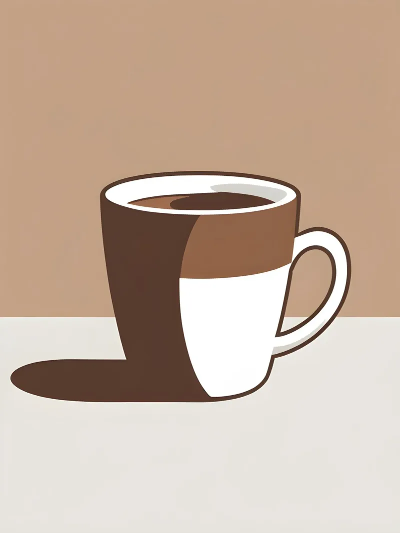 Silhouet koffiekopje canvas met Baklijst van LIFESTYLE OBJECTS