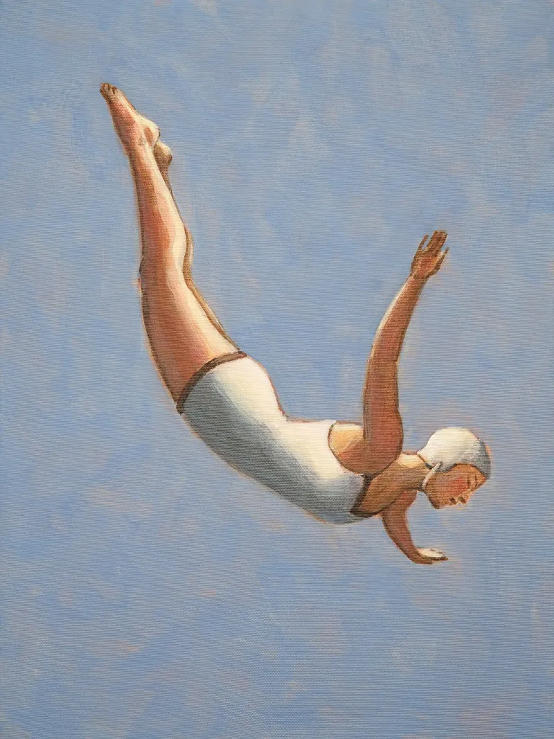 Tuffatore grigio blu - Sarah Morrissette tela con Cornice a cassetta da Rachelwhell