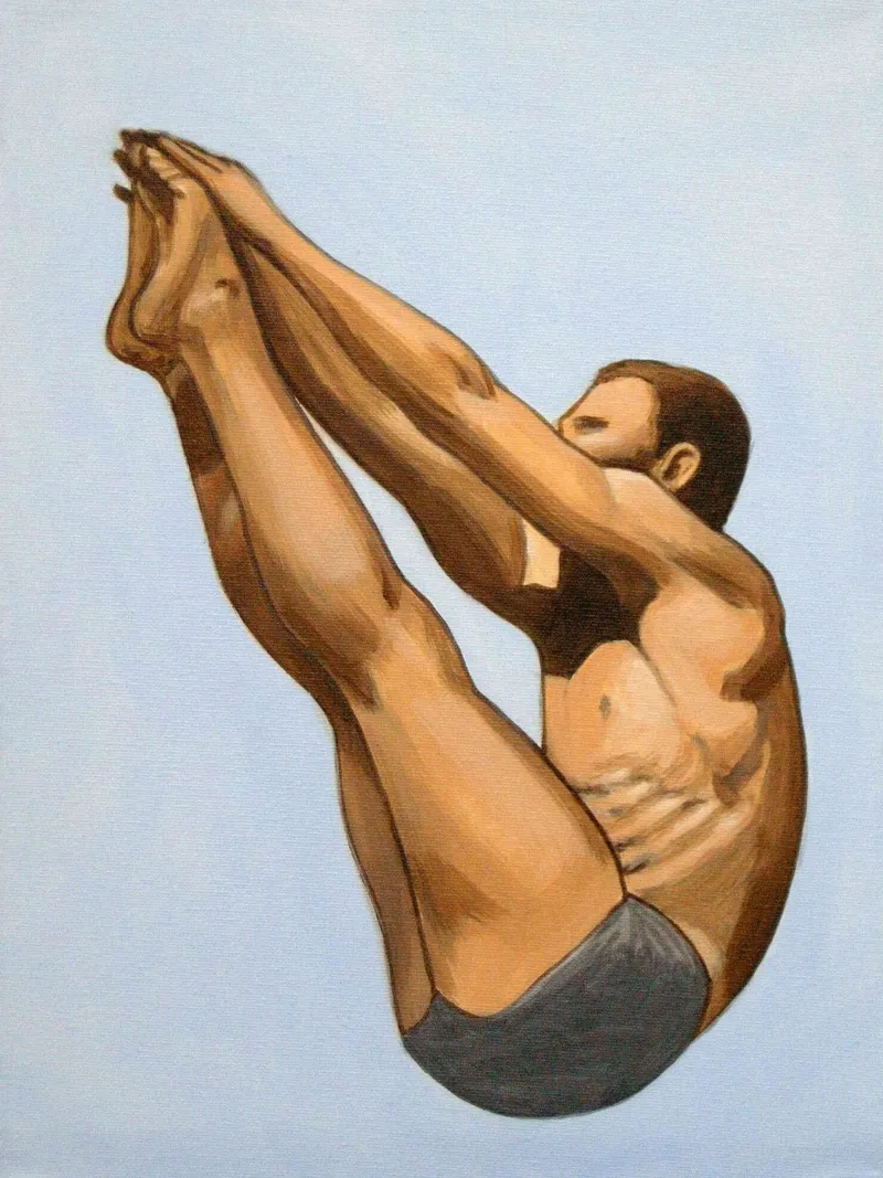 High Diver (Seitenansicht) - Sarah Morrissette Leinwand mit Schattenfugenrahmen von Rachelwhell