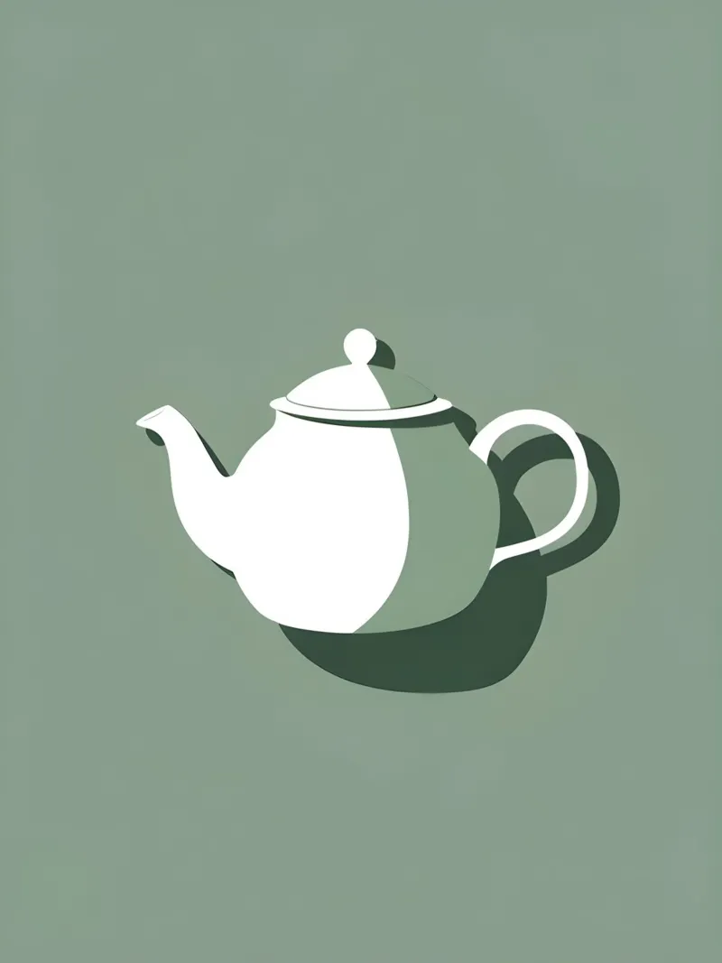 Theepot silhouet canvas met Baklijst van LIFESTYLE OBJECTS