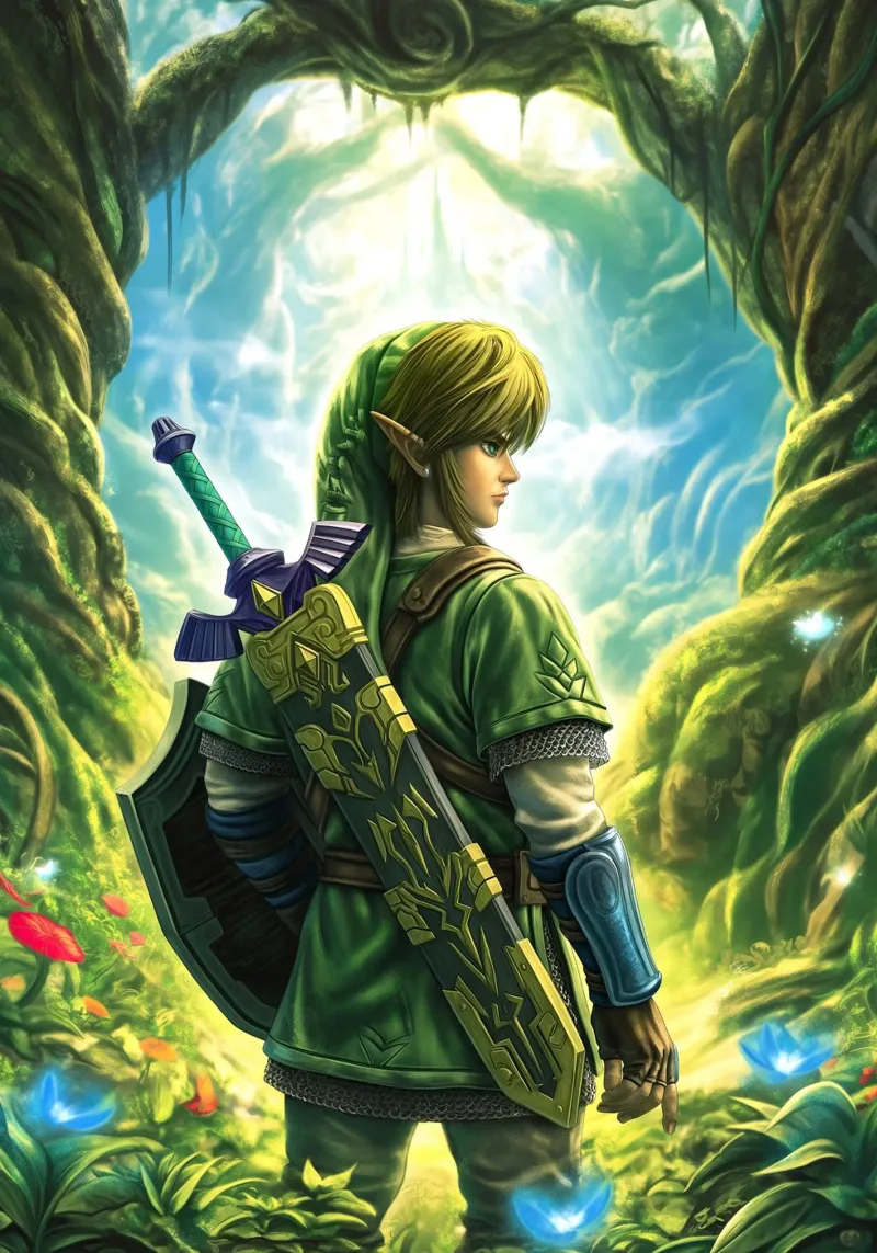 Link La leggenda di Zelda Videogioco tela con Cornice a cassetta da Fleur de Lys