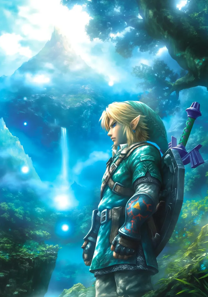Link La leggenda di Zelda Videogioco poster con telaio in alluminio da Fleur de Lys