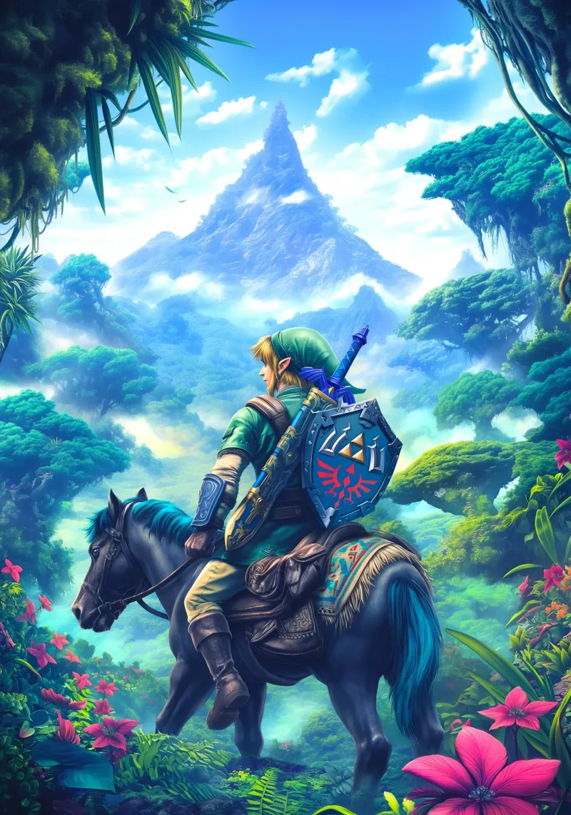 Link La leggenda di Zelda Videogioco poster con telaio in alluminio da Fleur de Lys