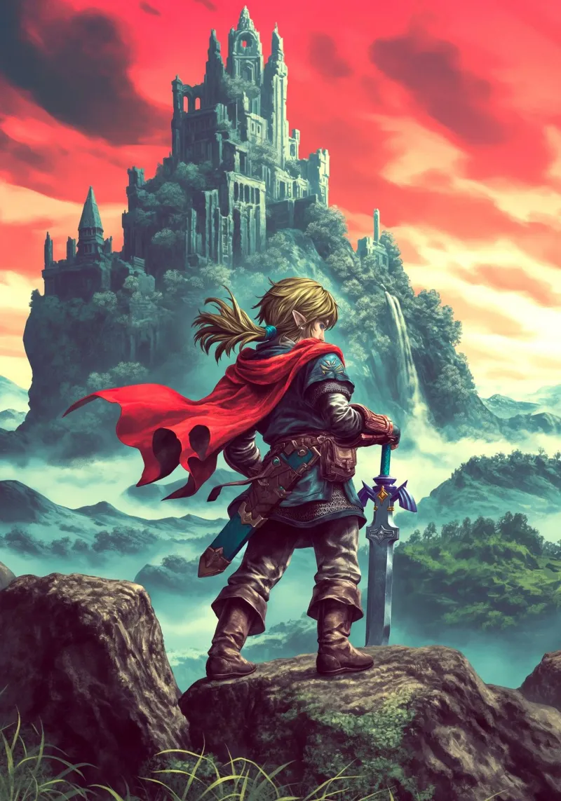 Link La leggenda di Zelda Videogioco tela con Cornice a cassetta da Fleur de Lys