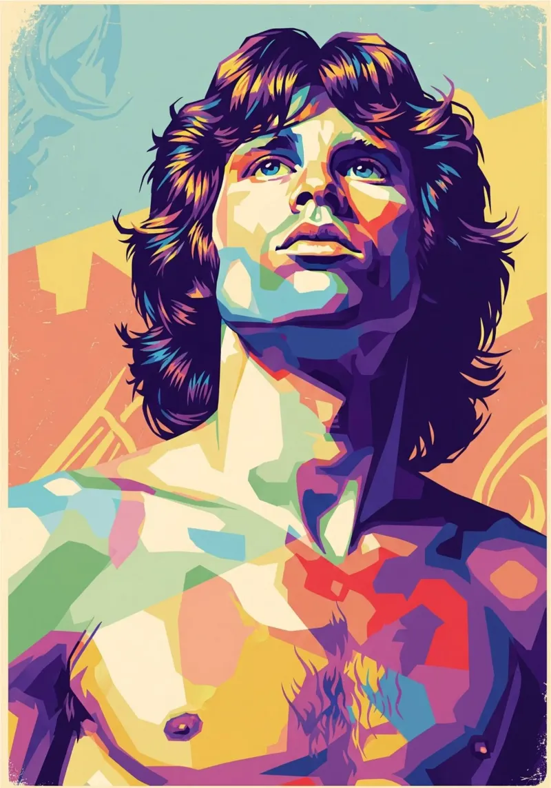 Stile artistico di Jim Morrison WPAP poster da Hantamrata