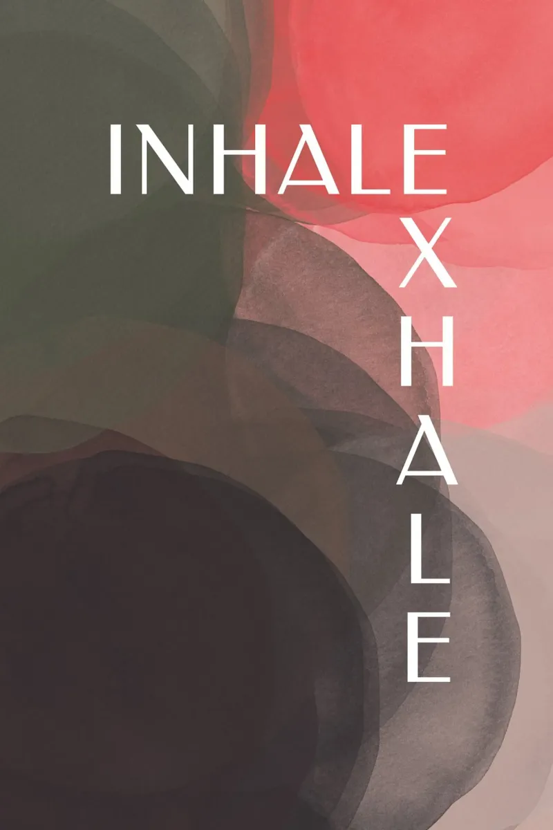 INHALE EXHALE - Abstract Paint Circle Brushes Calm poster con telaio in alluminio da pierosvisuals