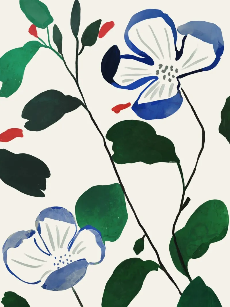 Steli in fiore poster con telaio in legno da ThingDesign