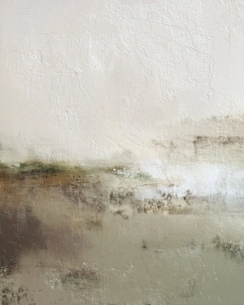Paesaggio astratto minimalista dai toni neutri poster con telaio in alluminio da Artbyvo