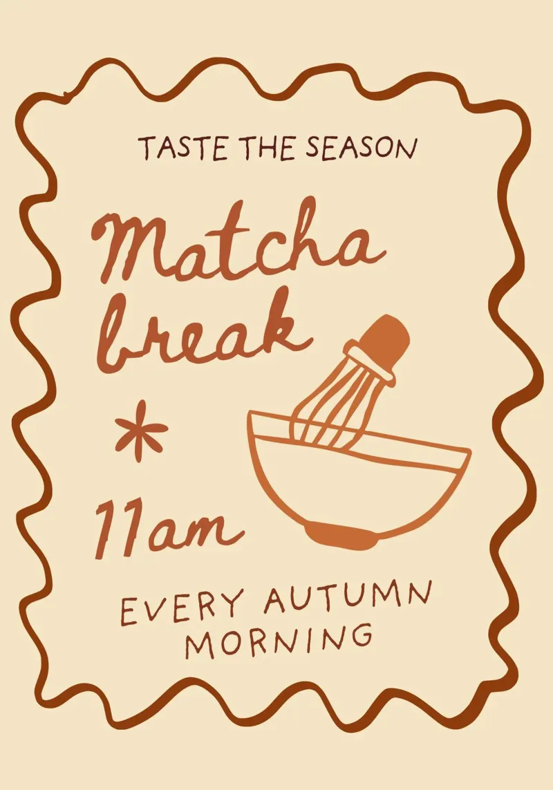 Poster della pausa Matcha: Rituale mattutino d'autunno poster da vintagepod