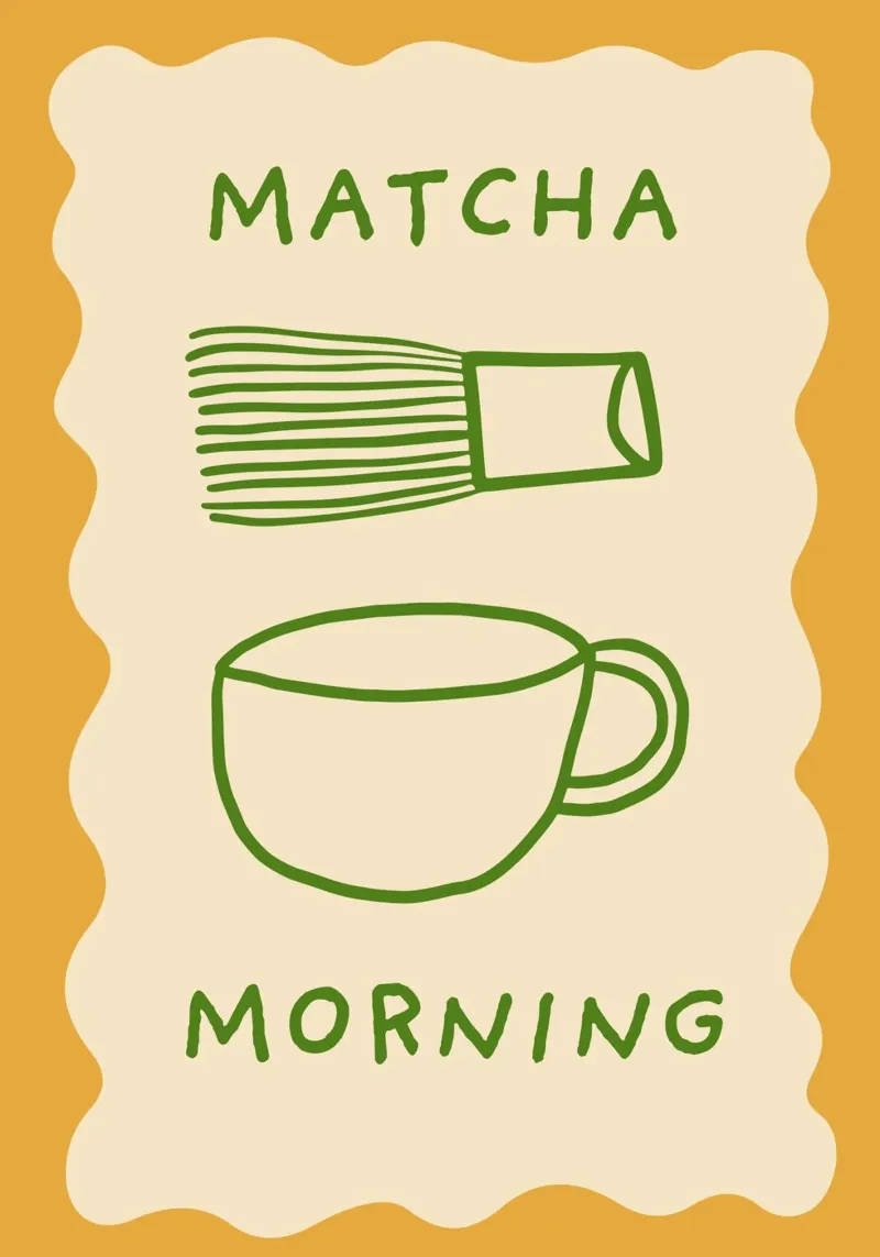 Poster minimalista per gli amanti del caffè mattutino Matcha poster da vintagepod