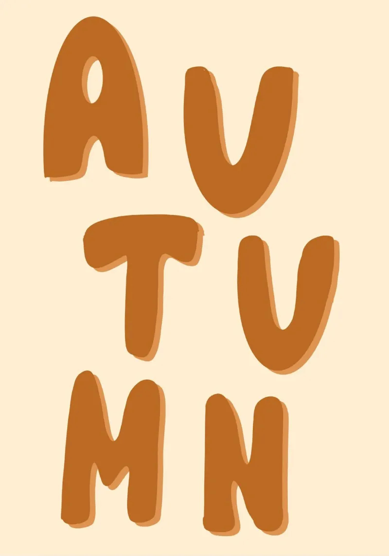 Poster minimalista retrò Autunno Groovy tela con Cornice a cassetta da vintagepod
