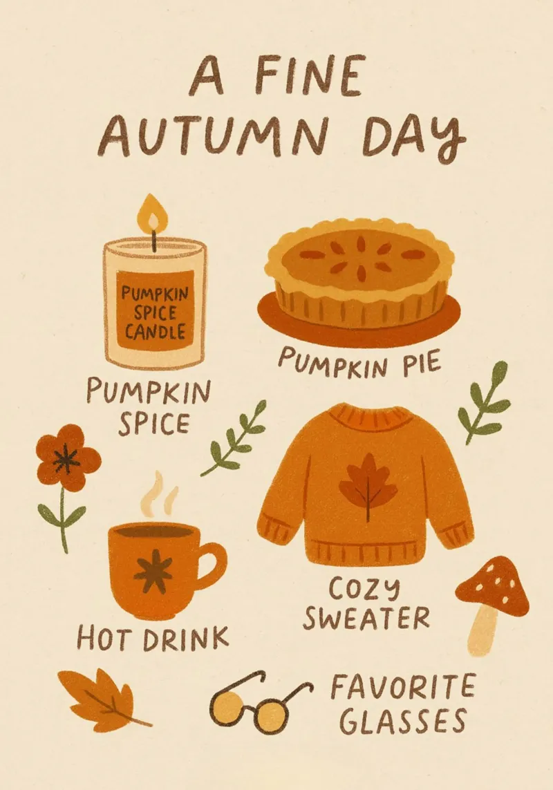 Une belle journée d'automne Liste de contrôle de l'automne douillet toile avec Caisse américaine de vintagepod