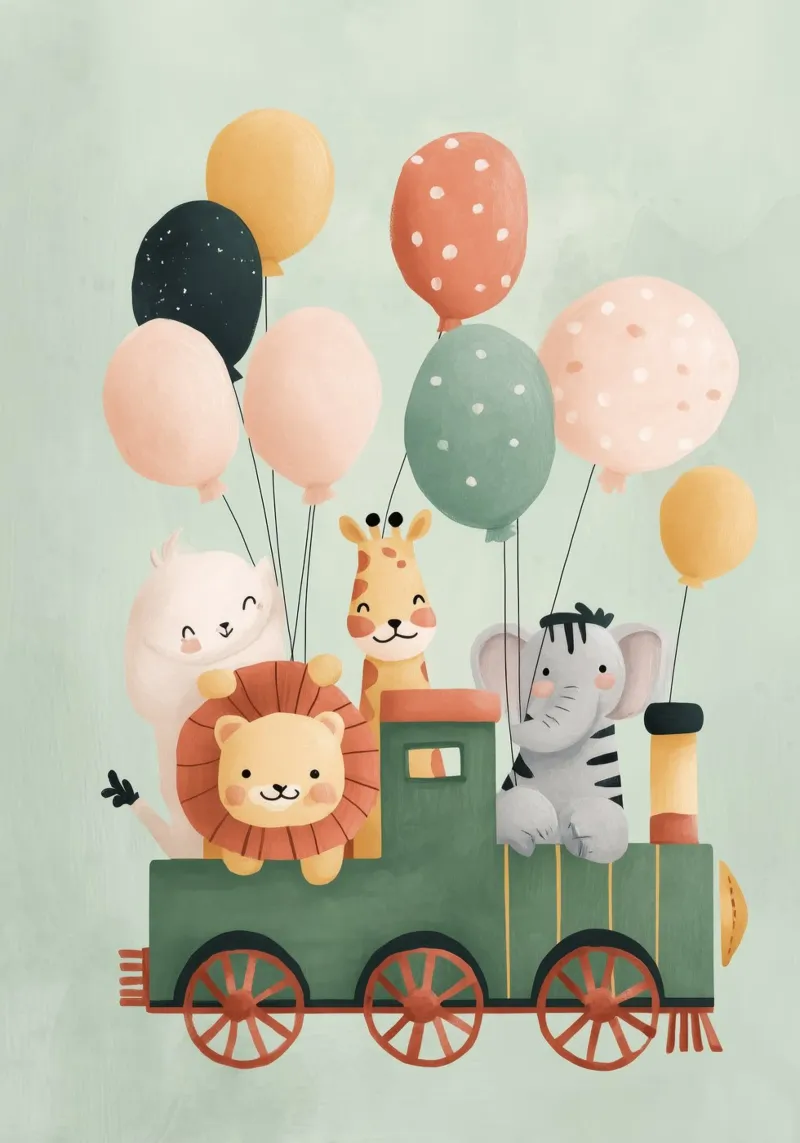 Balloon Train Adventure poster da Kiara