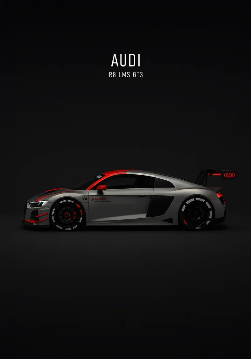 Audi R8 LMS GT3 poster con telaio in alluminio da AlexAuto